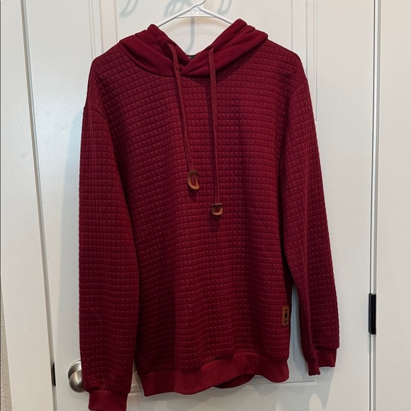 Coofandy Other - Men's Maroon Textured Hoodie